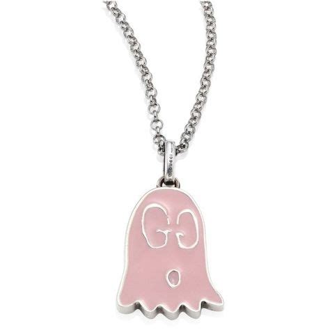 gucci ghost necklace pendant pink.